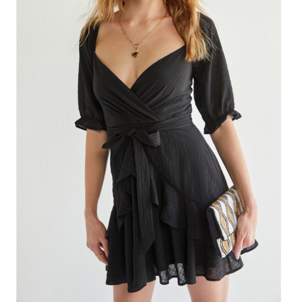 Francesca’s black ruffle dress - NWT